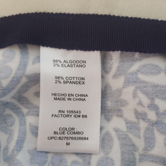 Milly Blue and White Patterned Midi Skirt - Picture 5 of 6